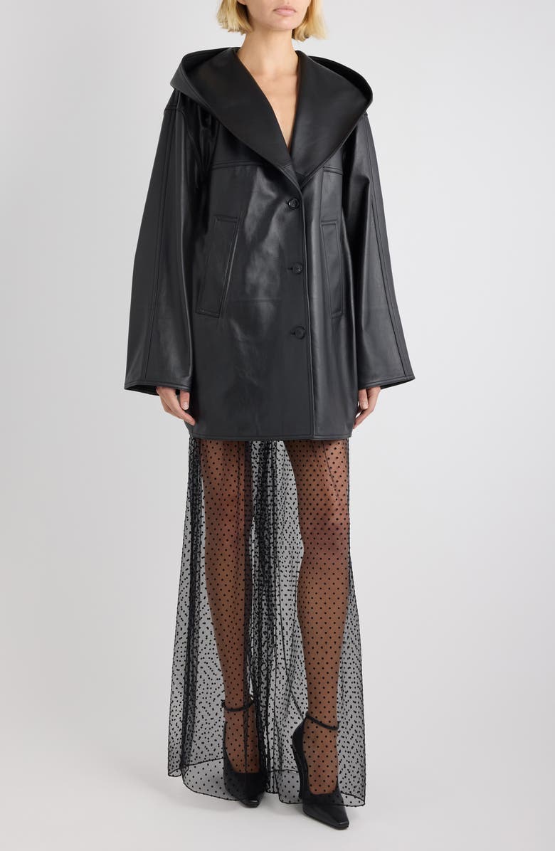 Alaïa Point d
Esprit Palazzo Pants, Alternate, color, Noir Alaia