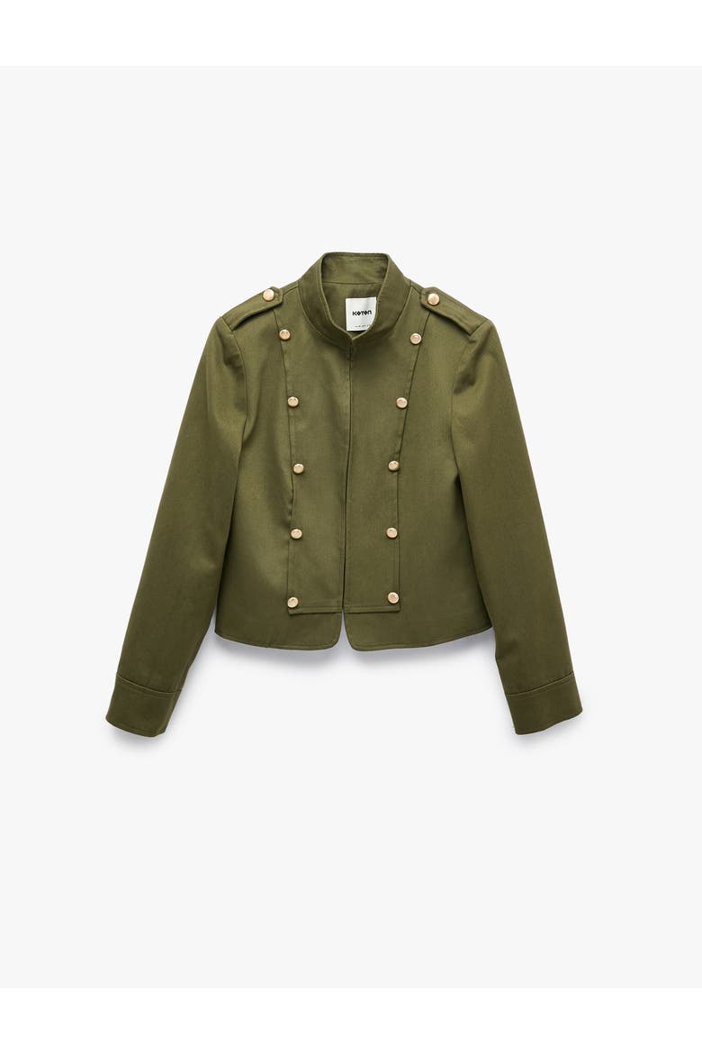 Mandarin Collar Napoleon Jacket, Alternate, color, KHAKI