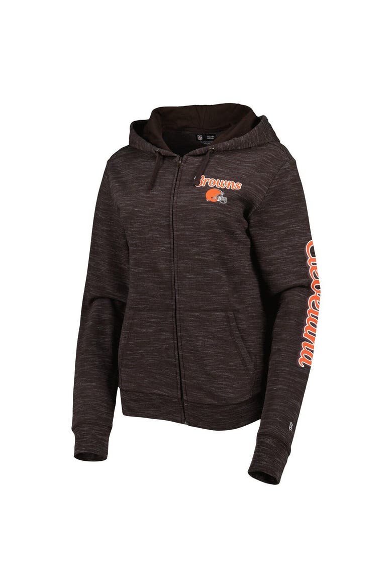 Women's New Era Brown Cleveland Browns Reverse Full-Zip Hoodie, Alternate, color, Brown