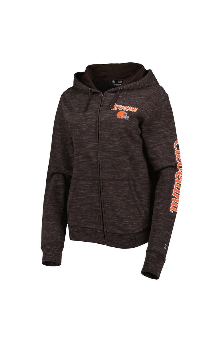New Era Women's New Era Brown Cleveland Browns Reverse Full-Zip Hoodie, Alternate, color, Brown