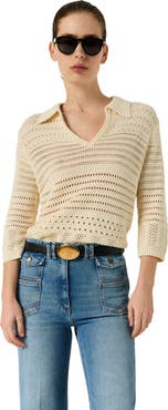 GERARD DAREL Lalya 3/4 Sleeve V-Neck Knit Top