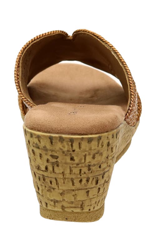 David Tate Vibe Wedge Slide Sandal In Bronze