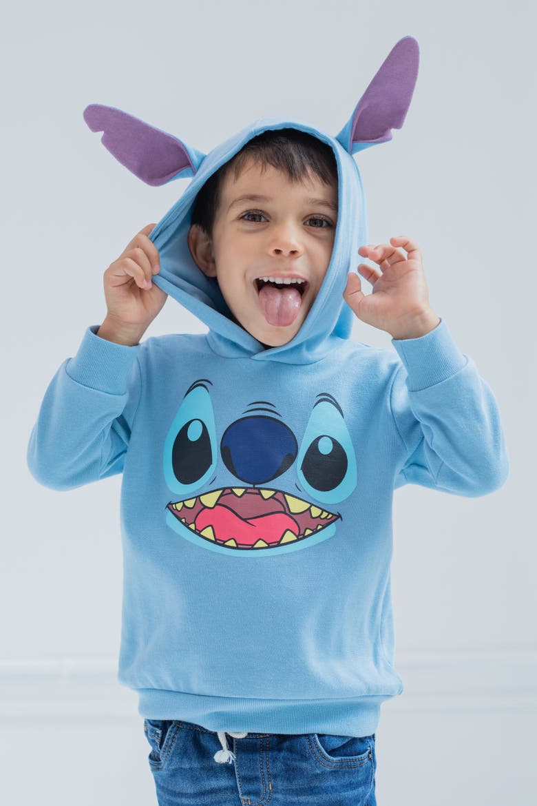 Lilo & Stitch Fleece Hoodie, Alternate, color, Stitch Light Blue