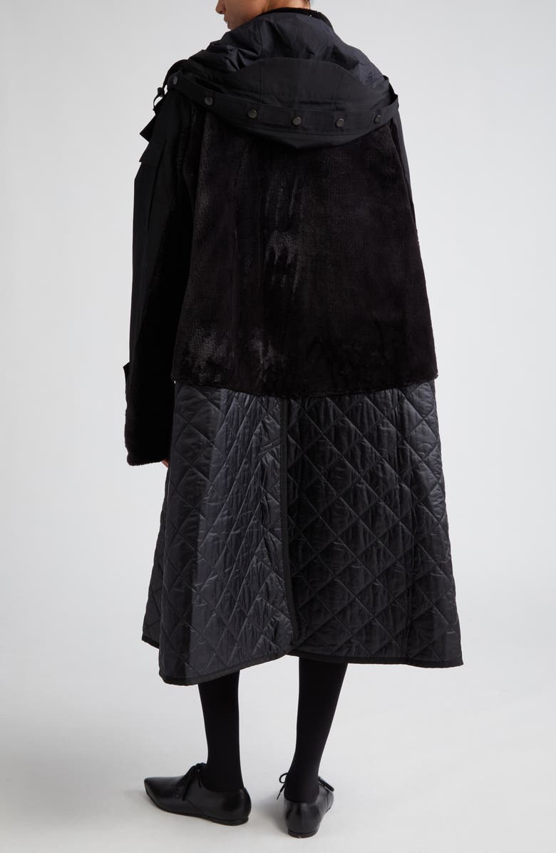 Junya Watanabe Mixed Media Oversize Coat, Alternate, color, 