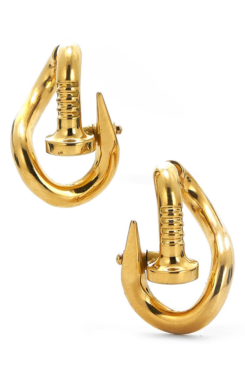 David Webb Bent Nail Hoop Earrings, Main, color, 