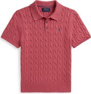 Polo Ralph Lauren Kids' Cable Short Sleeve Cotton Sweater
