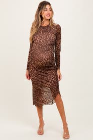 PinkBlush Leopard Print Mesh Dress