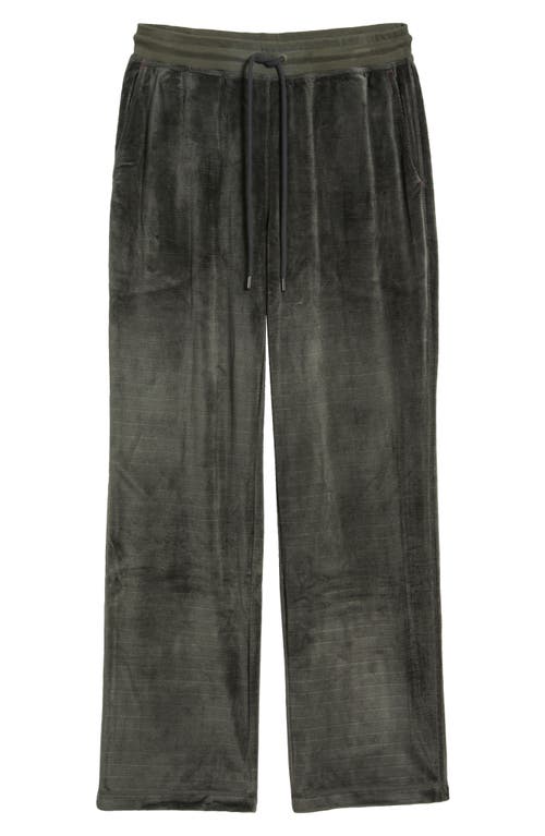 Daniel Buchler Angled Stripe Velour Pajama Pants In Gray