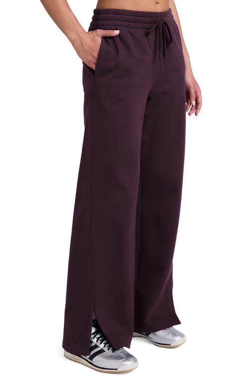 Beyond Yoga Luxefleece Side Slit Wide Leg Pants In Brown