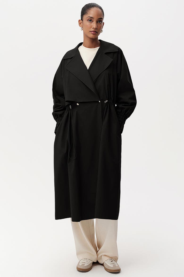Daniele Belted Midi Trenchcoat, Alternate, color, BLACK
