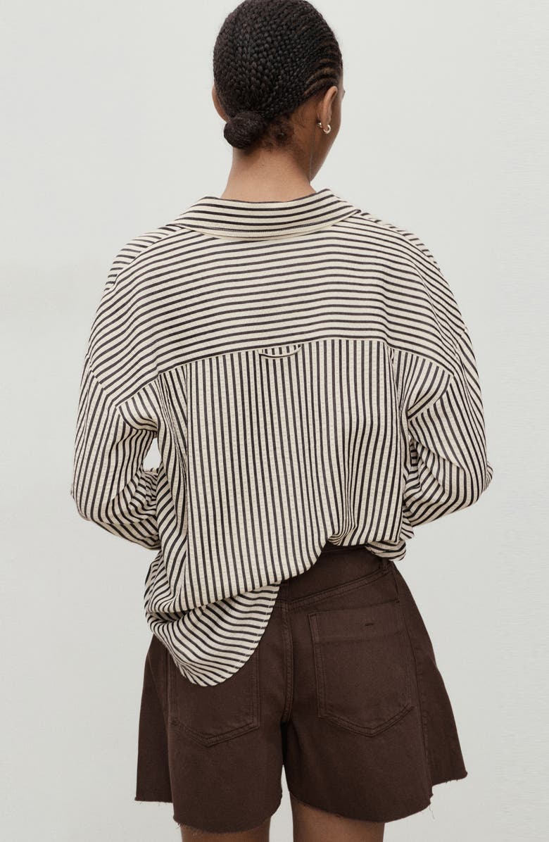 MANGO Frayed Hem Denim Shorts, Alternate, color, Chocolate