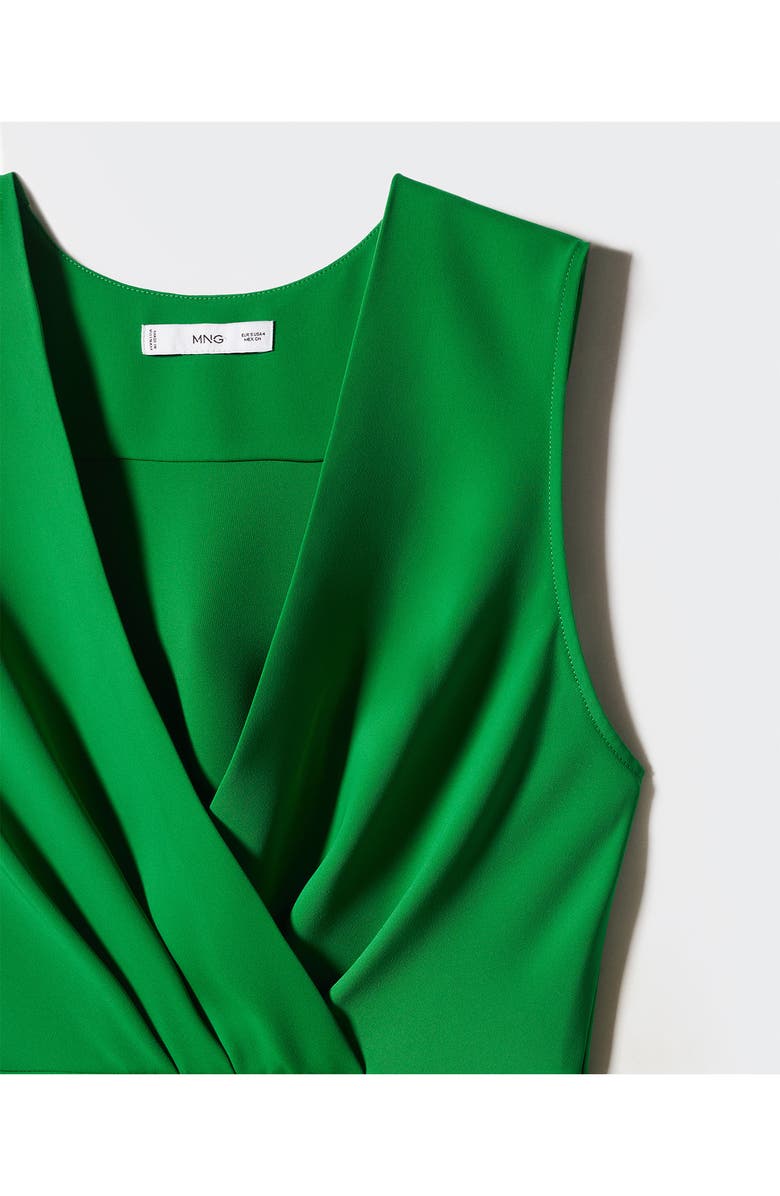 MANGO Surplice Neck Sleeveless Midi Dress, Alternate, color, 