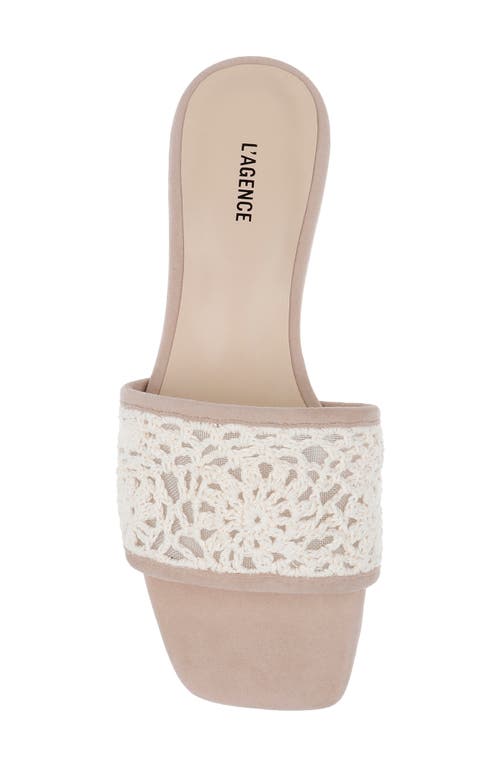 L Agence Armelle Slide Sandal In Ecru/pecan