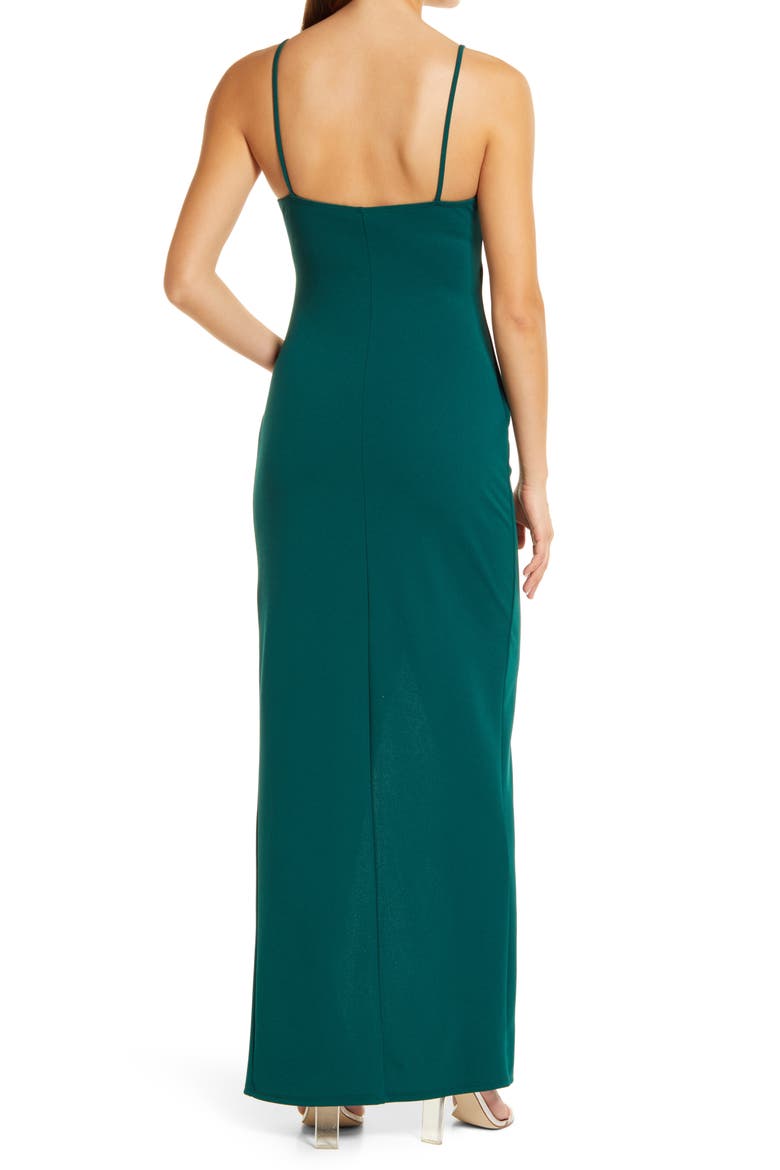 Sweetest Admirer Ruched Gown, Alternate, color, HUNTER GREEN