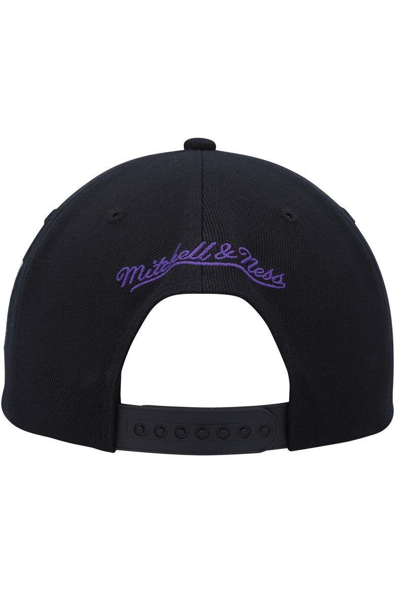 Men's Mitchell & Ness Black Phoenix Suns Hardwood Classics MVP Team Script 2.0 Snapback Hat, Alternate, color, Black