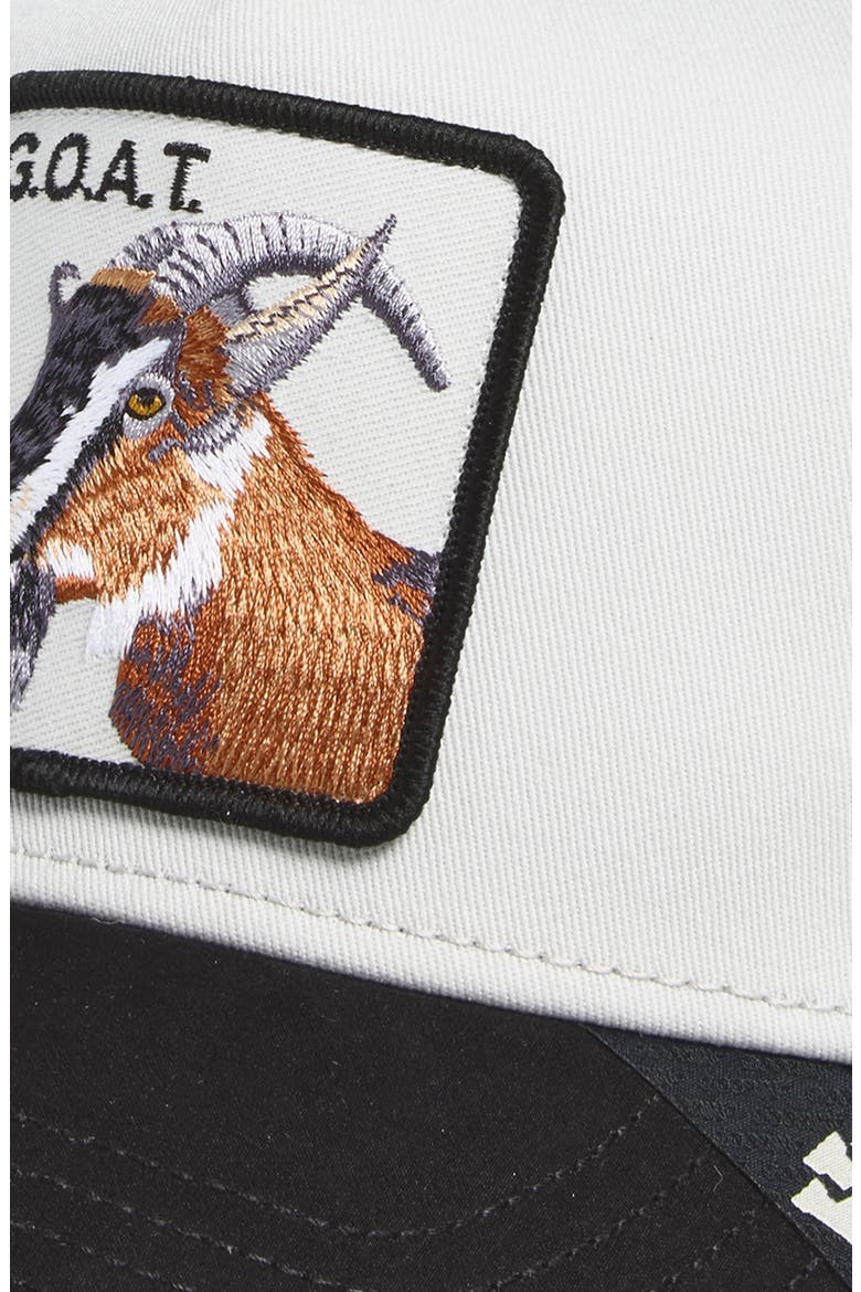 Greatest Goat Patch Snapback Trucker Hat, Alternate, color, DIGITAL / VOID