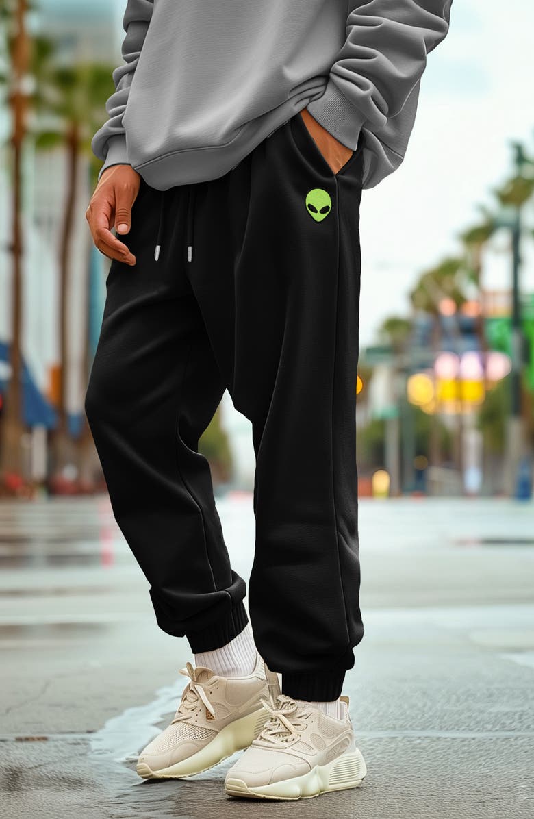 Dalix Mens Alien Heavy Weight Fleece Sweatpant, Alternate, color, Black