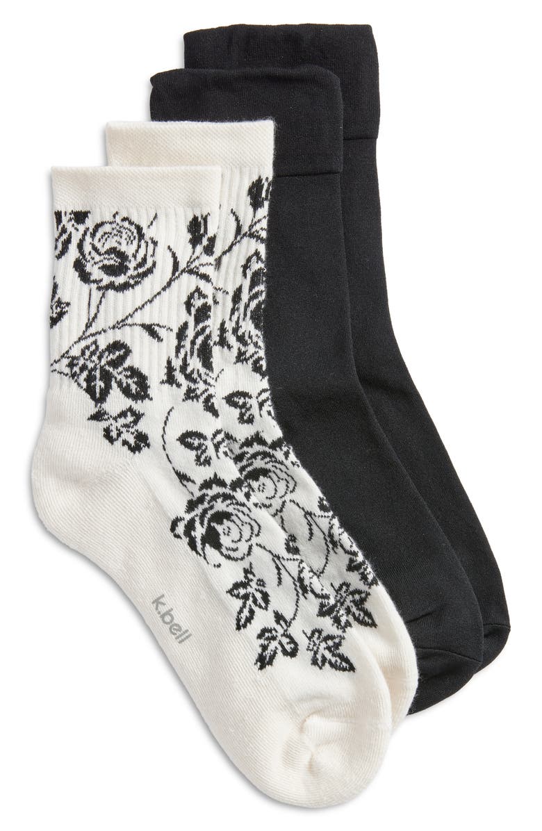 K Bell Socks Wall Flower Assorted 2-Pack Crew Socks, Main, color, 
