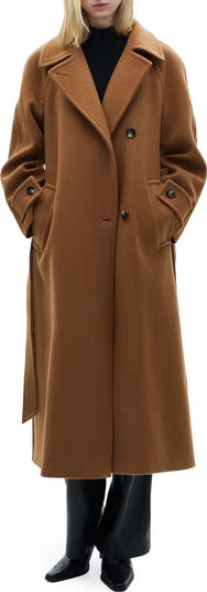 MANGO Wool Blend Belted Coat | Nordstrom