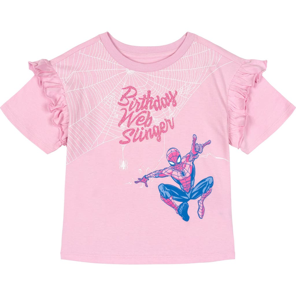 Marvel Kids' Spider-man Short Sleeve T-shirt In Blush Spiderman