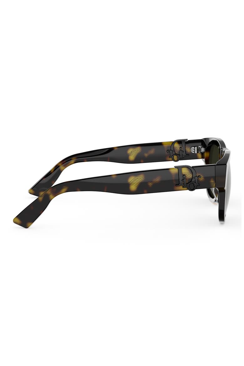'DiorOblique S4I 53mm Mirrored Geometric Sunglasses, Alternate, color, DARK HAVANA / GREEN