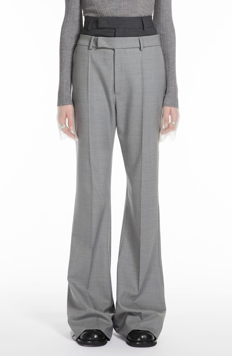 SPORTMAX Layered Waist Virgin Wool Trousers, Main, color,