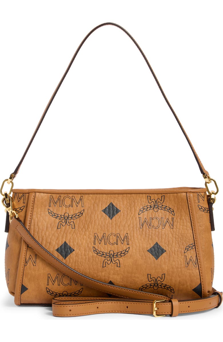 MCM Aren Monogram Convertible Shoulder Bag, Alternate, color,