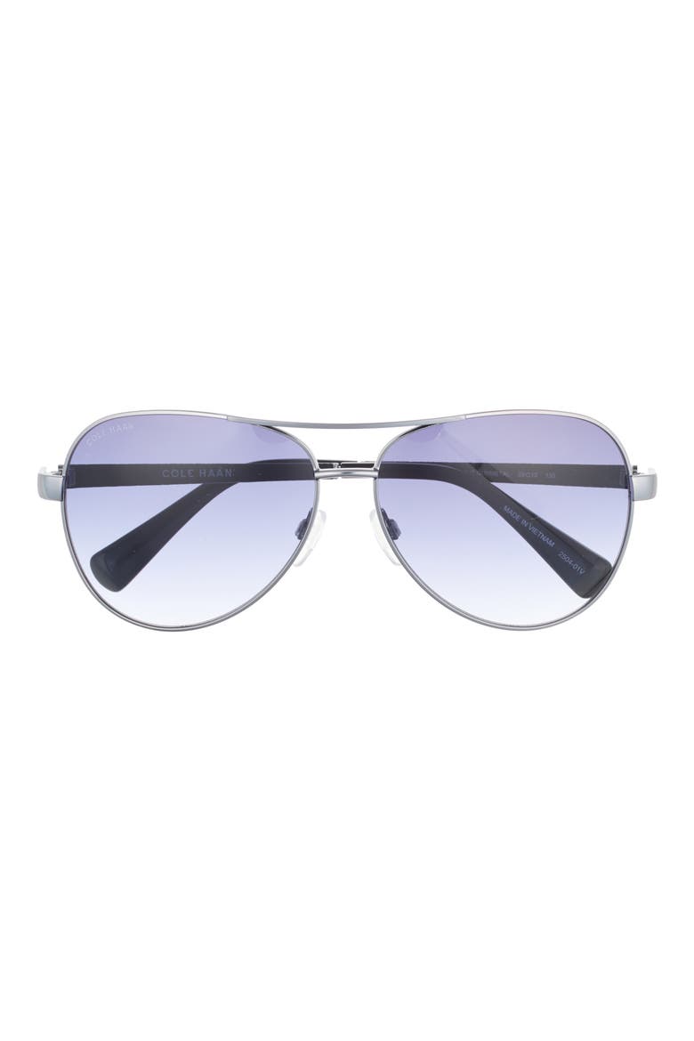 59mm Heritage Aviator Sunglasses, Main, color, LIGHT GUNMETAL