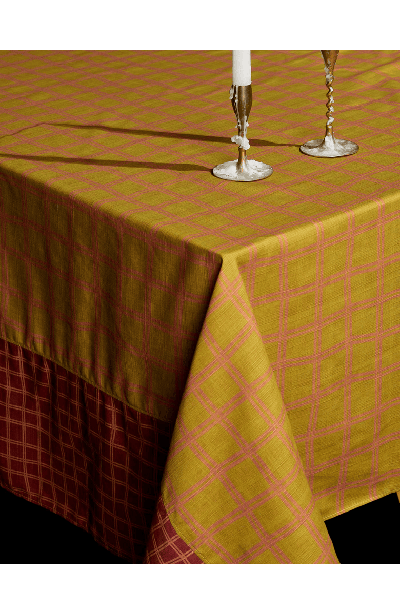 Tortuga Forma Grid Tablecloth Reversible, Main, color, Martini