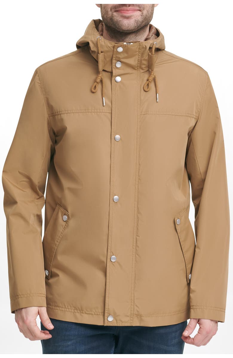 Cole Haan Packable Hooded Rain Jacket, Main, color, 