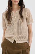 MANGO Openwork Short Sleeve Cardigan