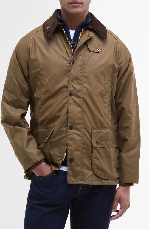 Barbour Waxed Cotton Rain Jacket In Green