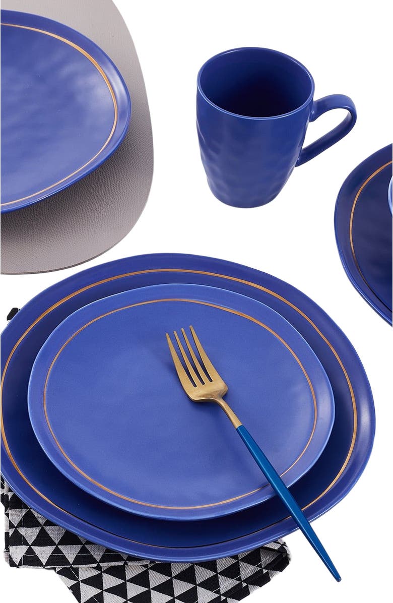 Stone Lain Clara Porcelain 16-Piece Dinnerware Set, Alternate, color, Blue