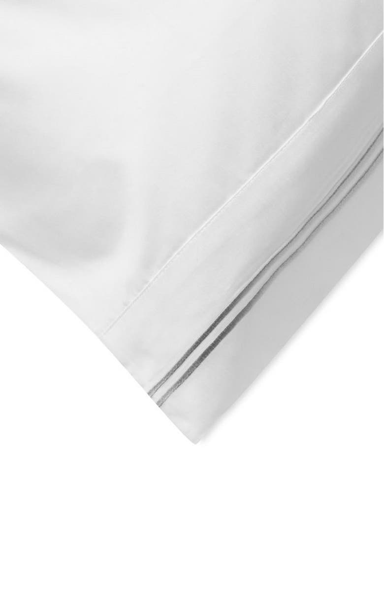 MELANGE HOME Embroidered Stripe 600 Thread Count Cotton Sateen Pillowcases - King, Alternate, color, Grey