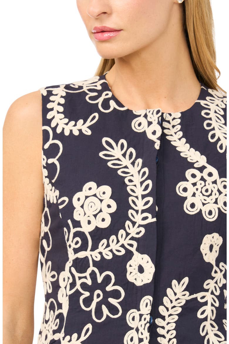Hailee Embroidered Cotton Vest, Alternate, color, EMERALD BERRY