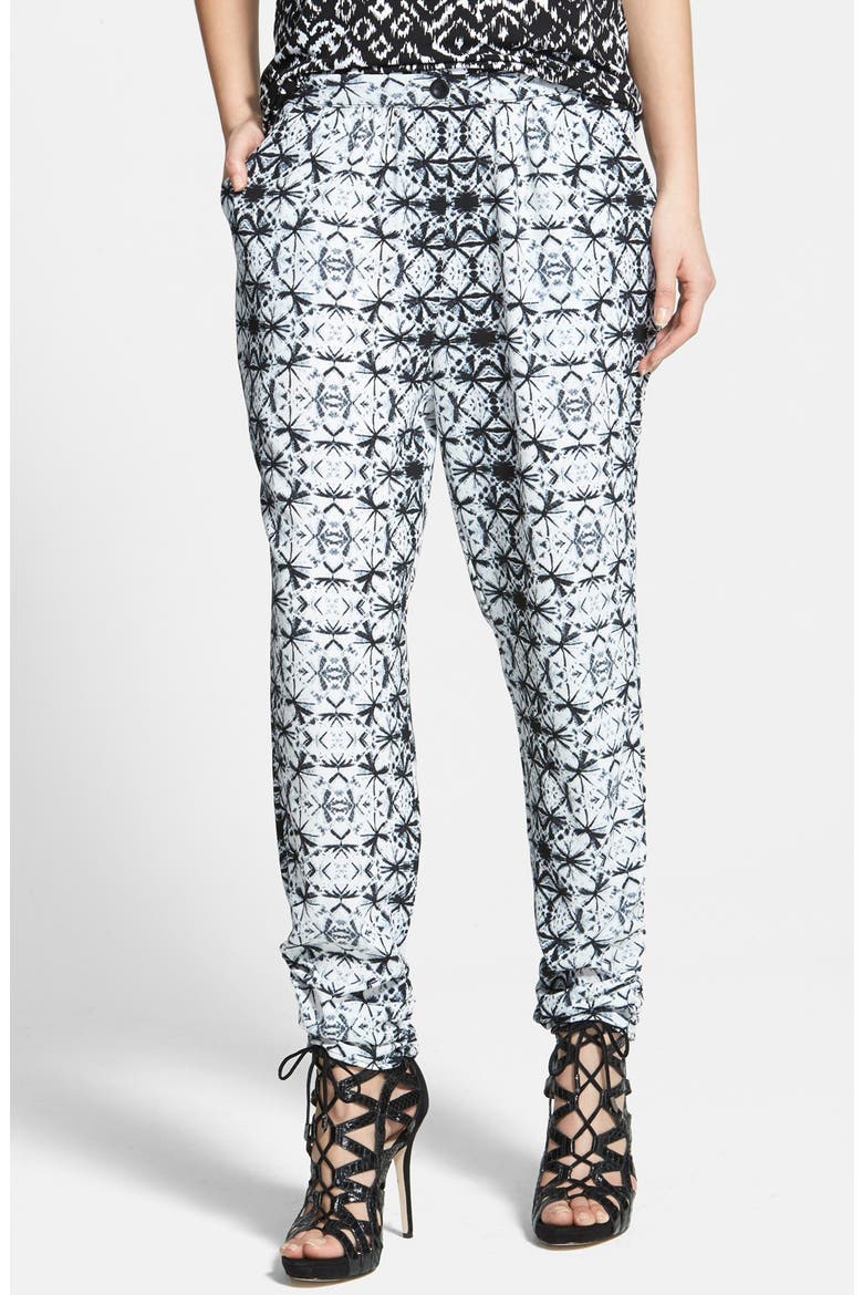 Print Crepe Pants, Main, color, IVORY