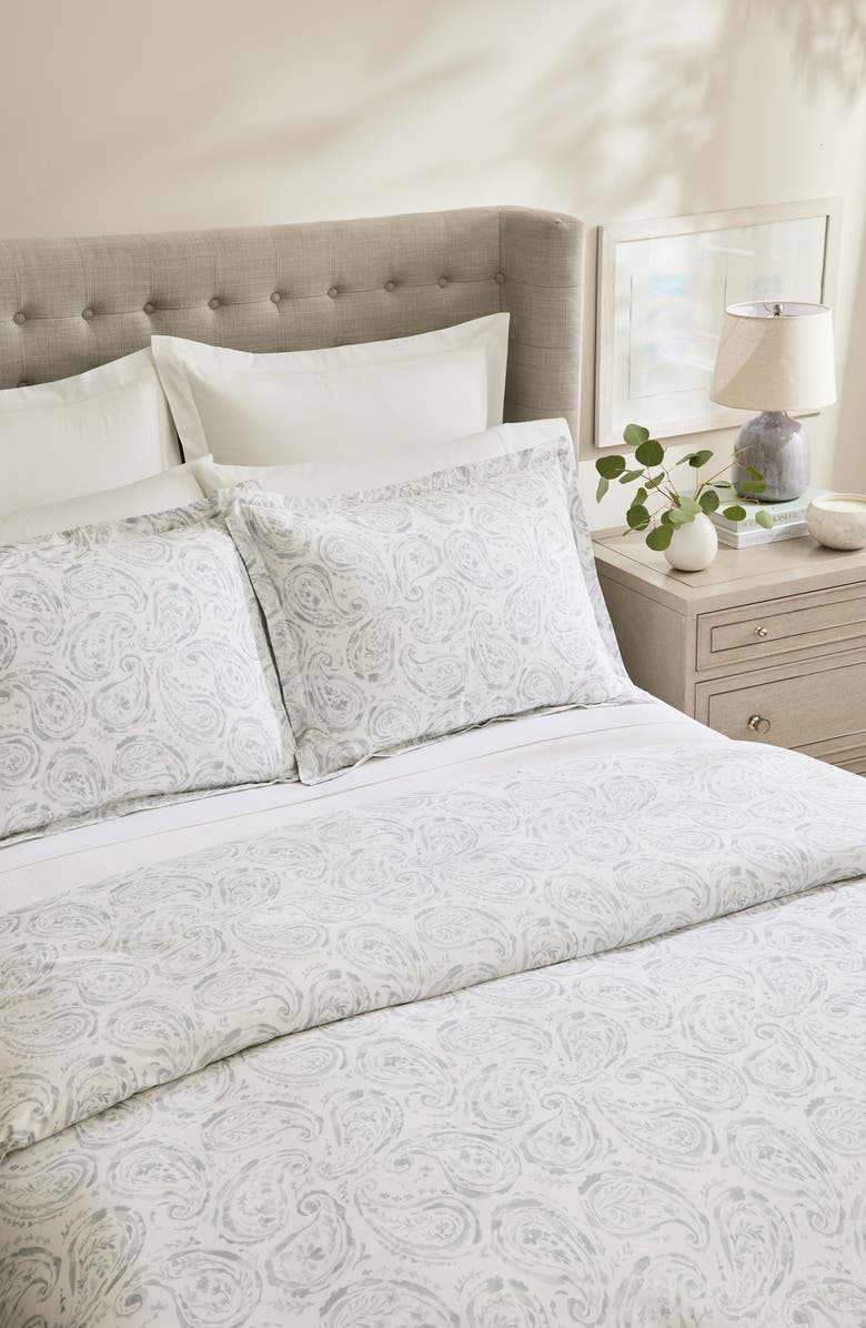 Boll & Branch Paisley Percale Hemmed Duvet Cover & Shams Set, Alternate, color, 
