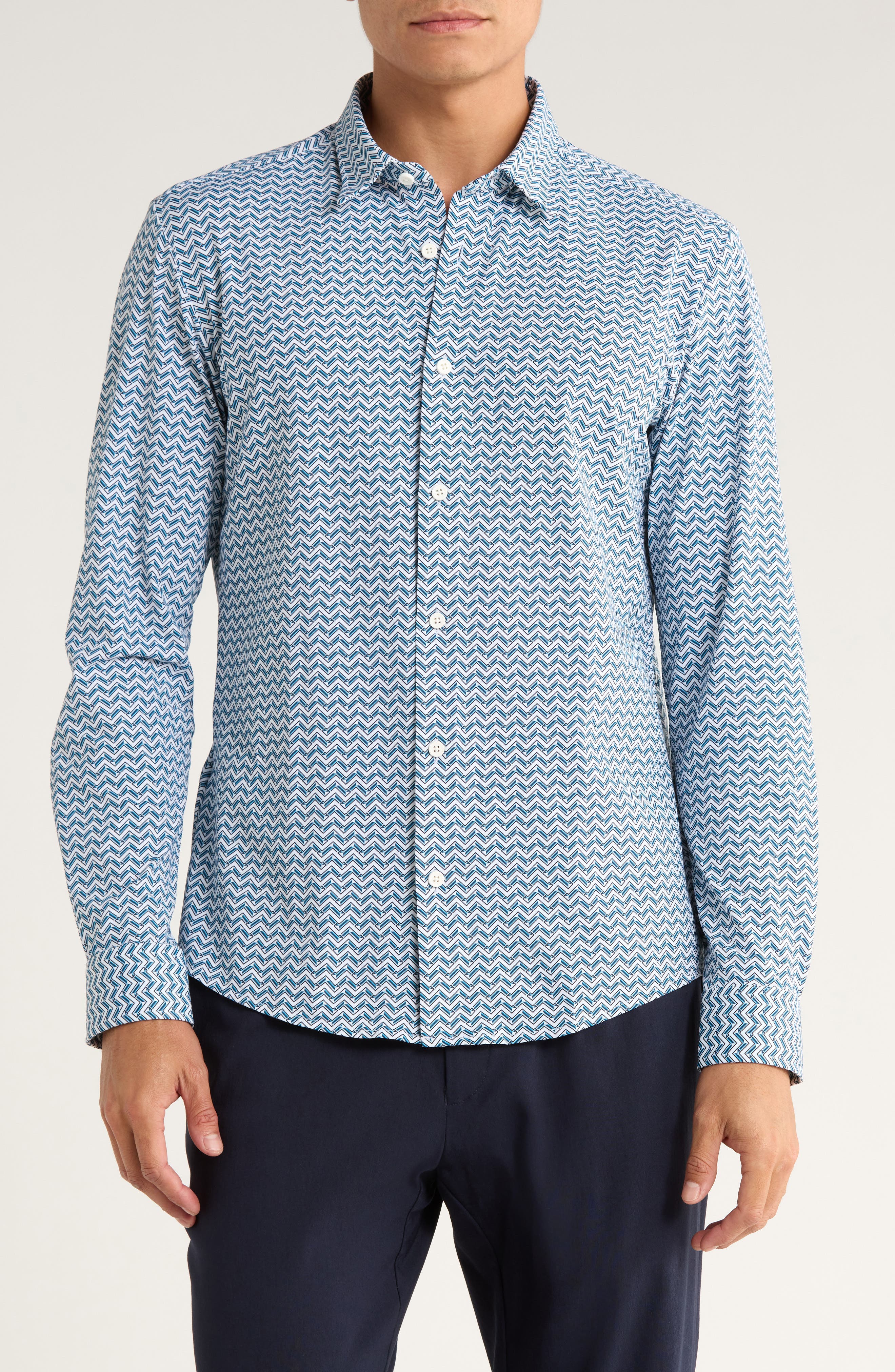 BOSS Roan Kent Slim Fit Button-Up Shirt