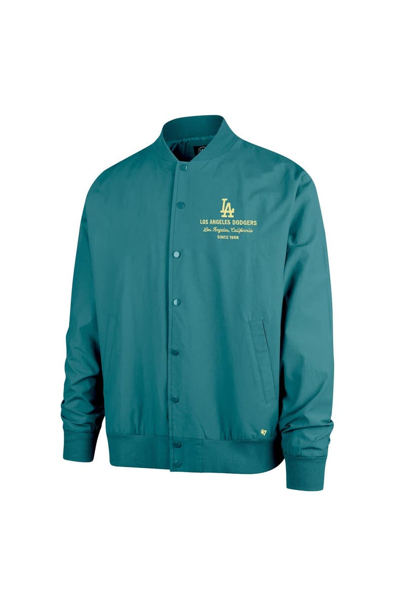 '47 Men's '47  Hunter Green Los Angeles Dodgers Anderson Twill Full-Snap Bomber Jacket, Alternate, color, Hunter Green