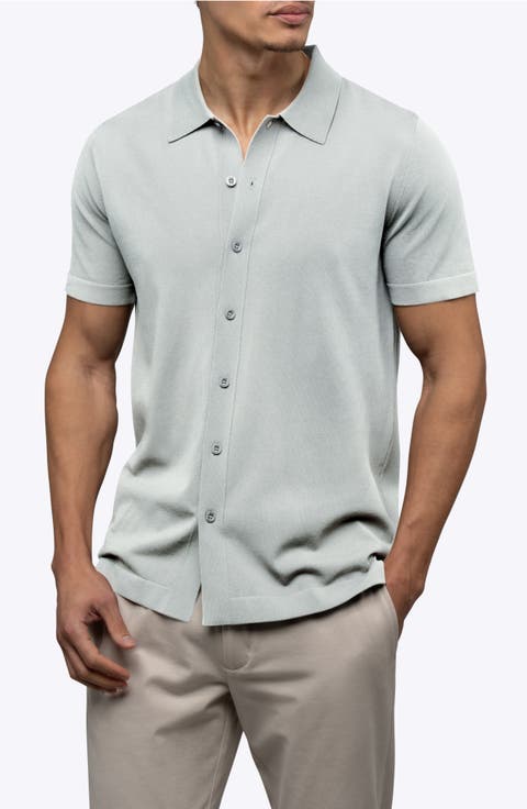 Riviera Cotton Blend Knit Camp Shirt