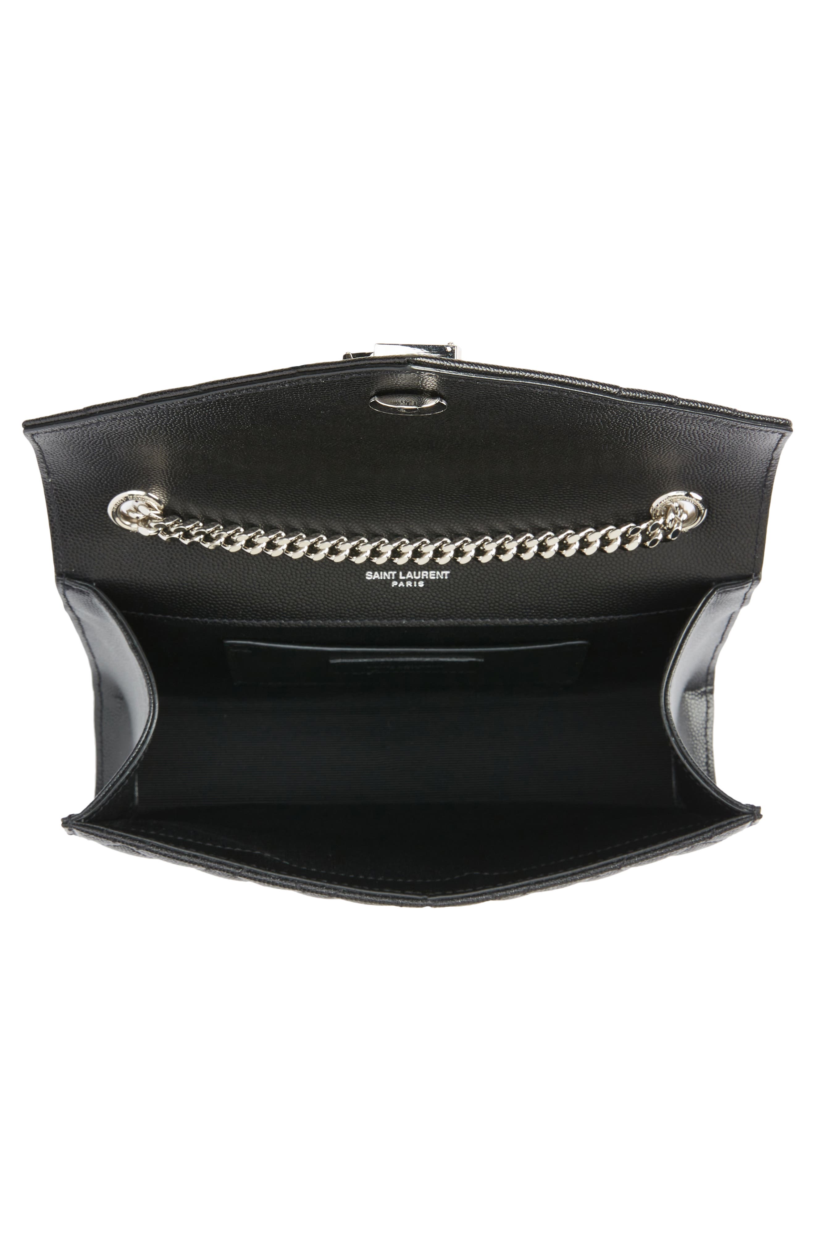 Saint Laurent Small Envelope Calfskin Leather Shoulder Bag, Alternate, color, 