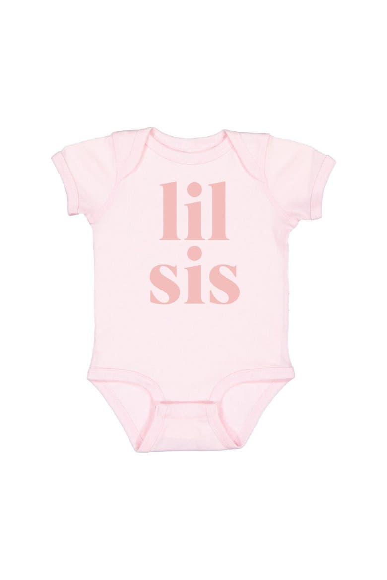 Lil Sis Short Sleeve Bodysuit, Main, color, Ballet Pink