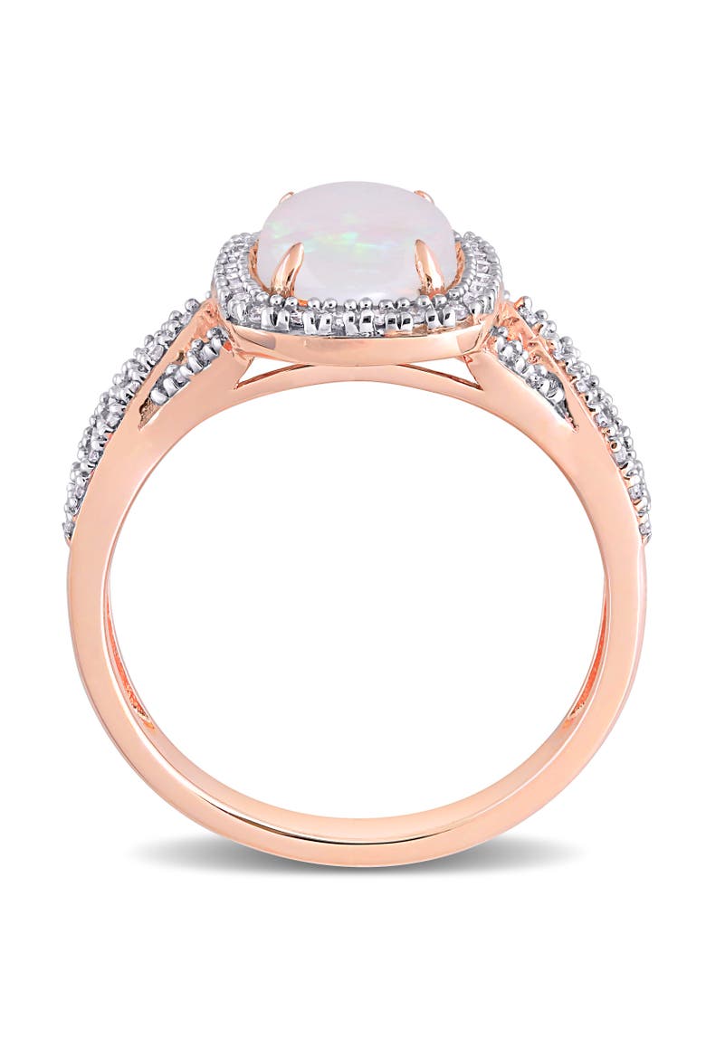 Opal & Diamond Oval Split Shank Ring 10k, Alternate, color, Opal