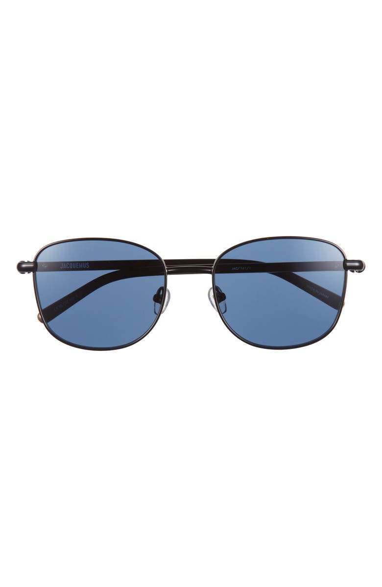 Jacquemus Aviator Sunglasses, Main, color, Black/ Light Gold/ Black/ Navy