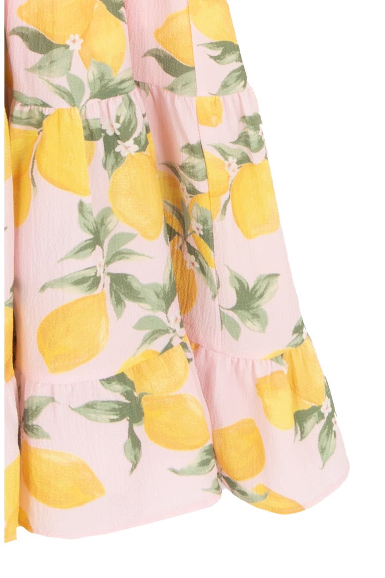 Kids' Lemon Print Bubble Crepe Maxi Dress, Alternate, color, PINK