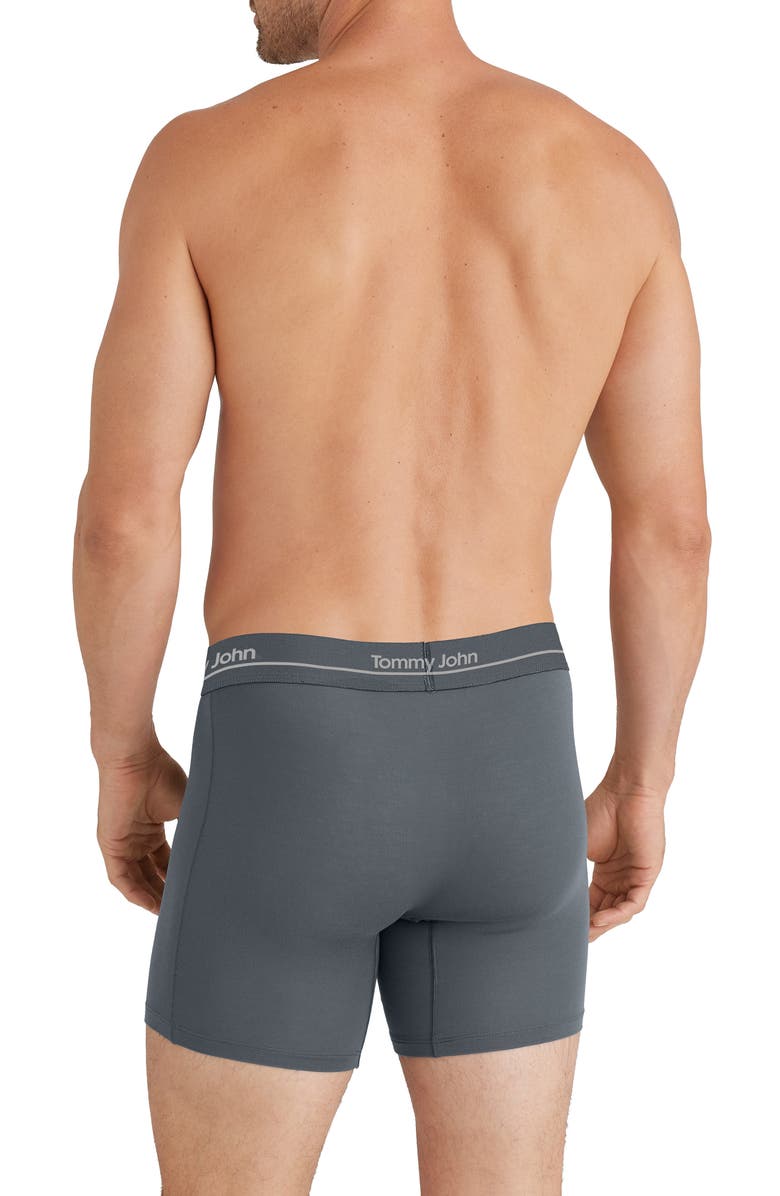 Tommy John 3-Pack Essential Luxe Boxer Briefs, Alternate, color, Black, Monument