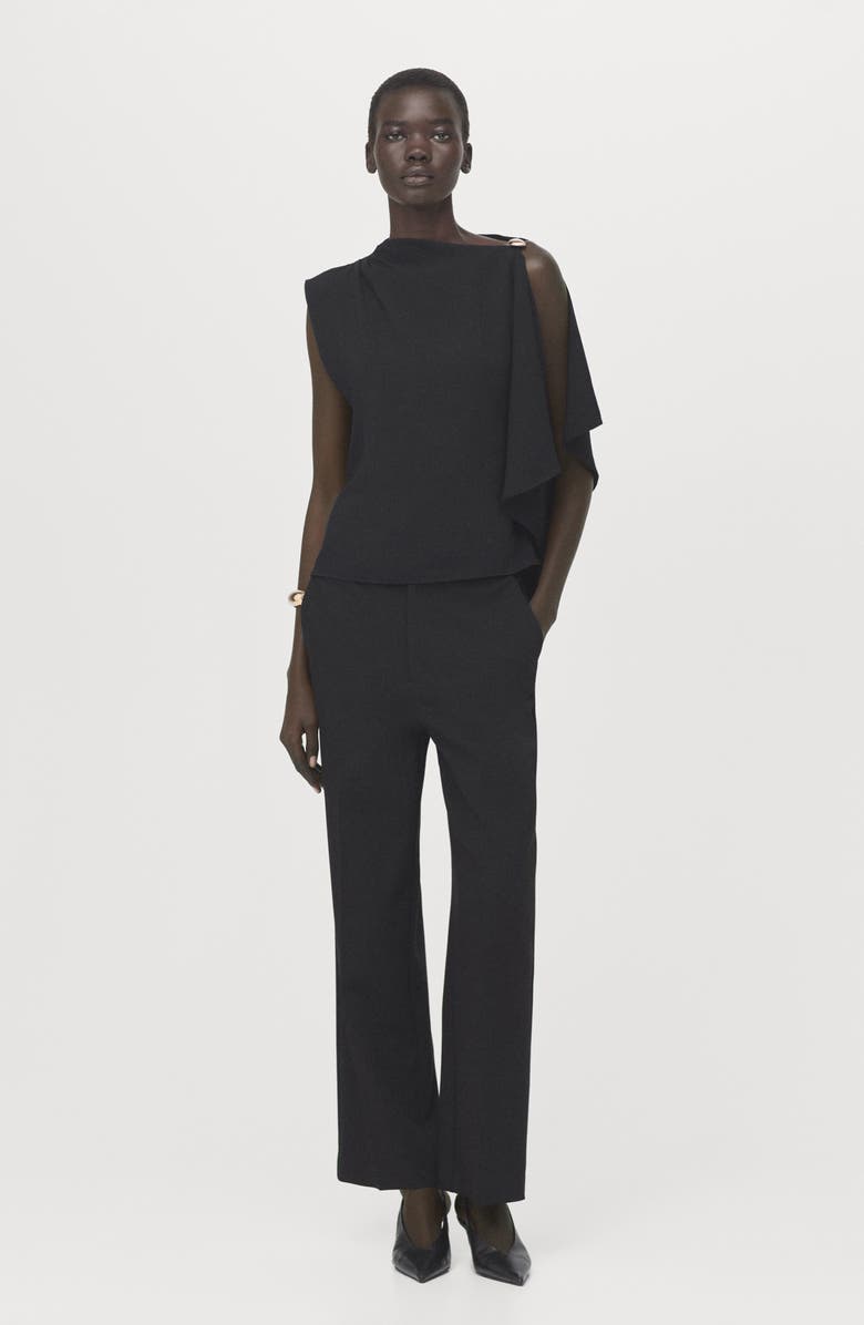 MANGO Asymmetric Ruffle Top, Alternate, color,