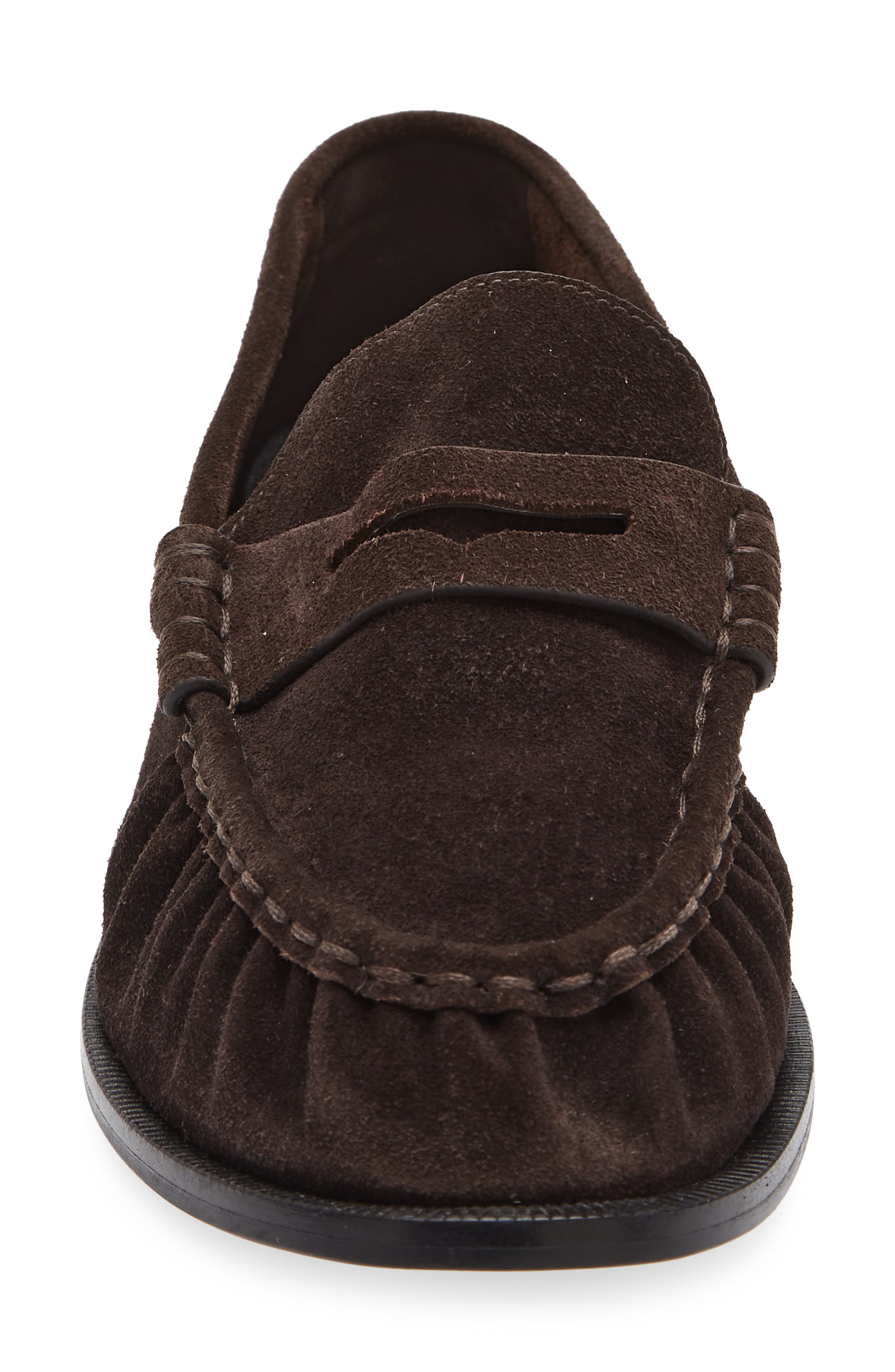 Lexi Penny Loafer, Alternate, color, DARK CHOCOLATE SUEDE
