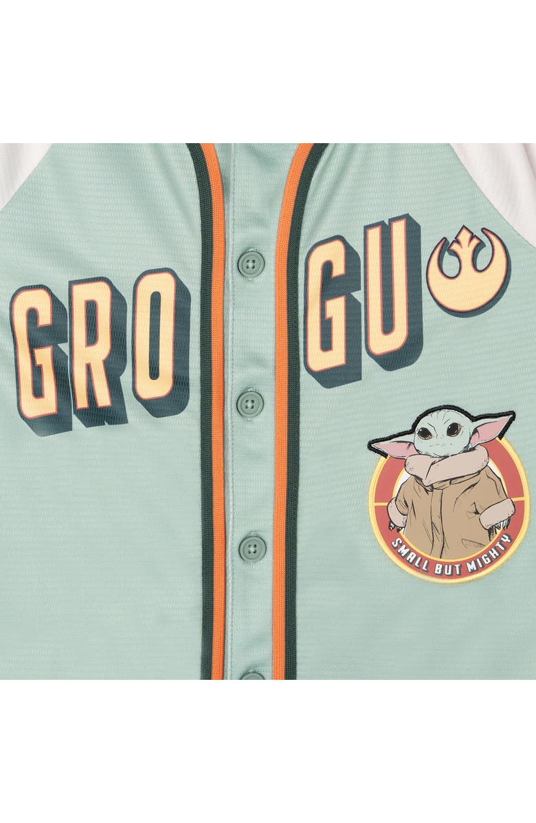 Star Wars The Mandalorian Short Sleeve Baseball Jersey, Alternate, color, Grogu Mint Ivory