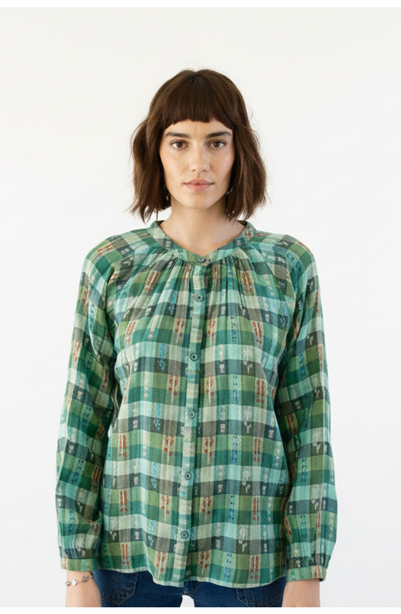 Ace & Jig Daryl Button Front Raglan Blouse, Main, color, Garden